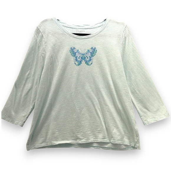 Talbots Tops - Talbots Butterfly Top Green XLP